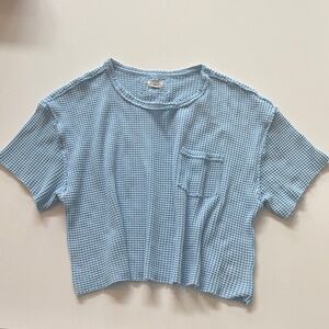 Pilcro Light Blue Waffle Knit Crop Top - Women's size S.